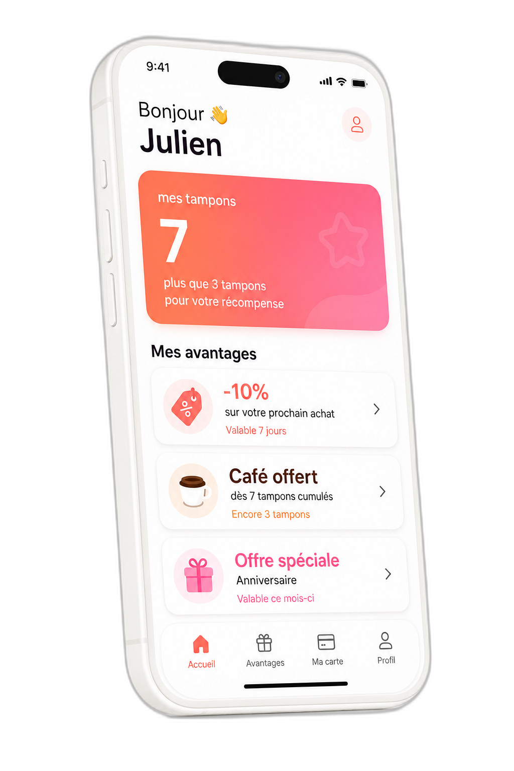 Application Talacarte sur iPhone